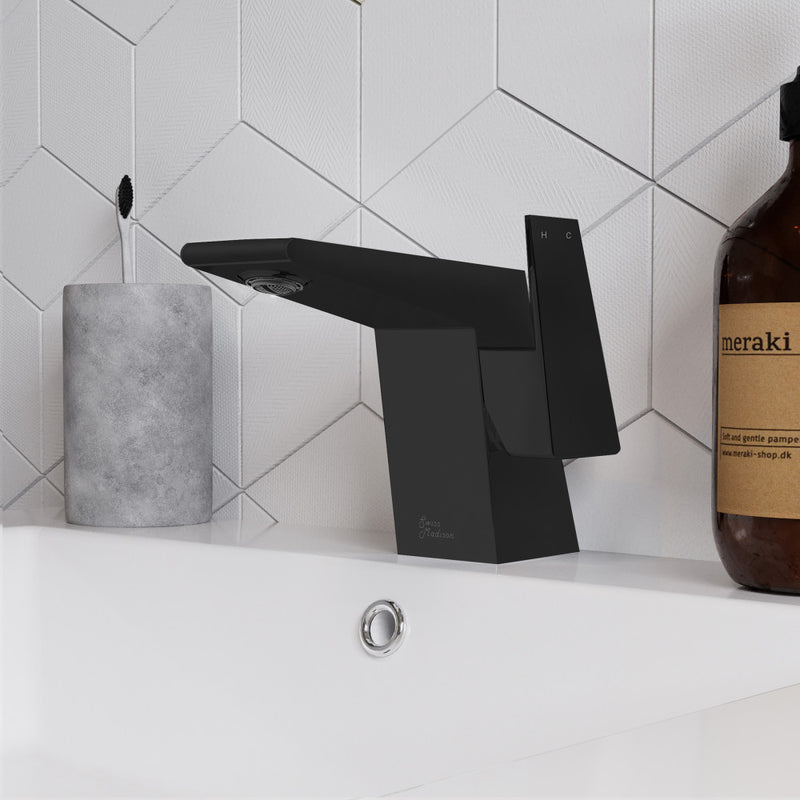 Carre Single Hole, Single-Handle, Bathroom Faucet in Matte Black