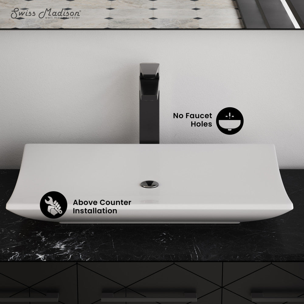 Annecy 23.5” Rectangle Vessel Bathroom Sink