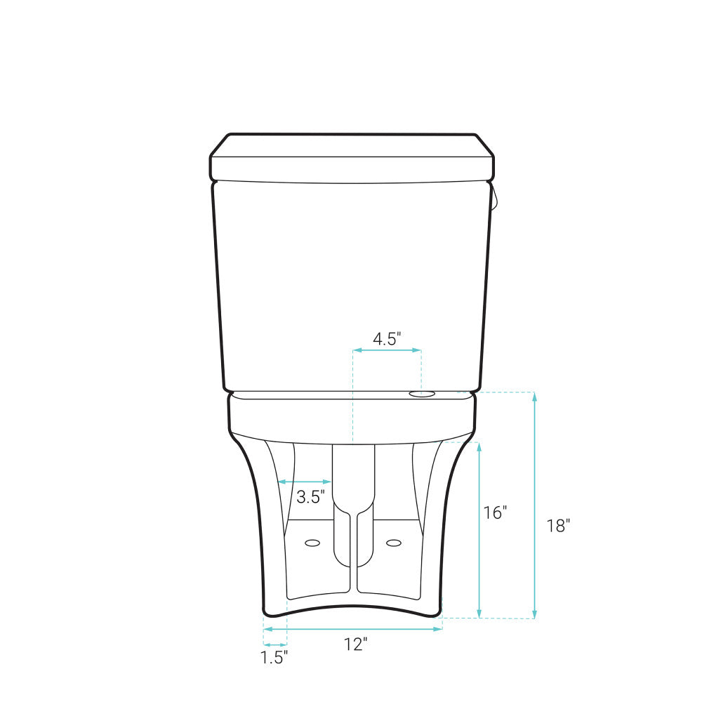 Classe Two-Piece Elongated Left Side Flush Handle Toilet 1.28 gpf