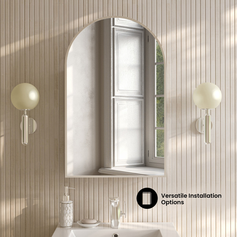 Porte 20 x 30 Arched Recessed/Wall Mount Medicine Cabinet with Mirror in Chrome