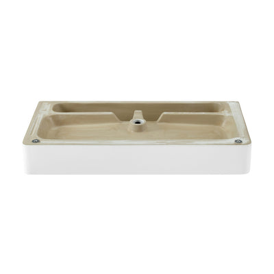 Carre 36 Ceramic Console Sink White Basin Matte White Legs