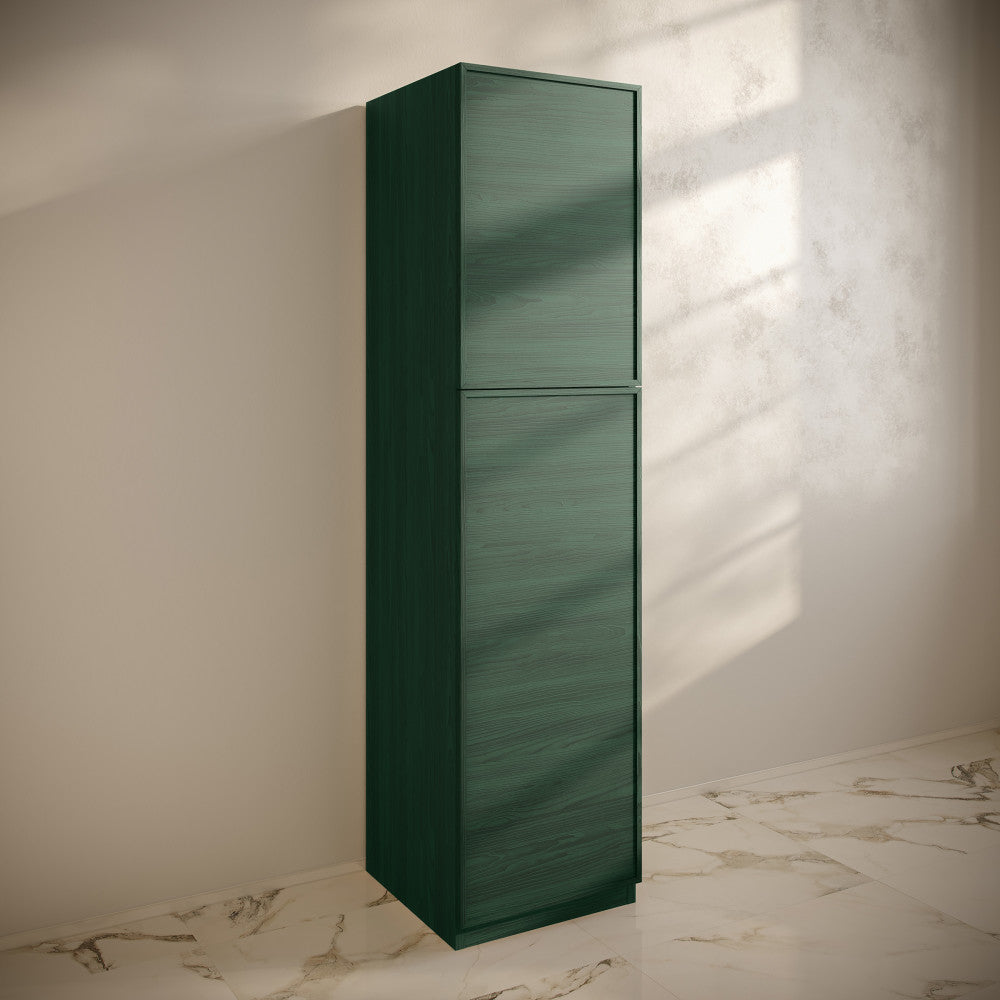 St. Tropez 15 x 15 x 60 Freestanding Linen Cabinet in Green Oak