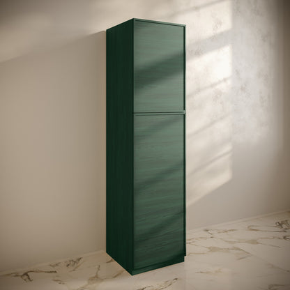 St. Tropez 15 x 15 x 60 Freestanding Linen Cabinet in Green Oak