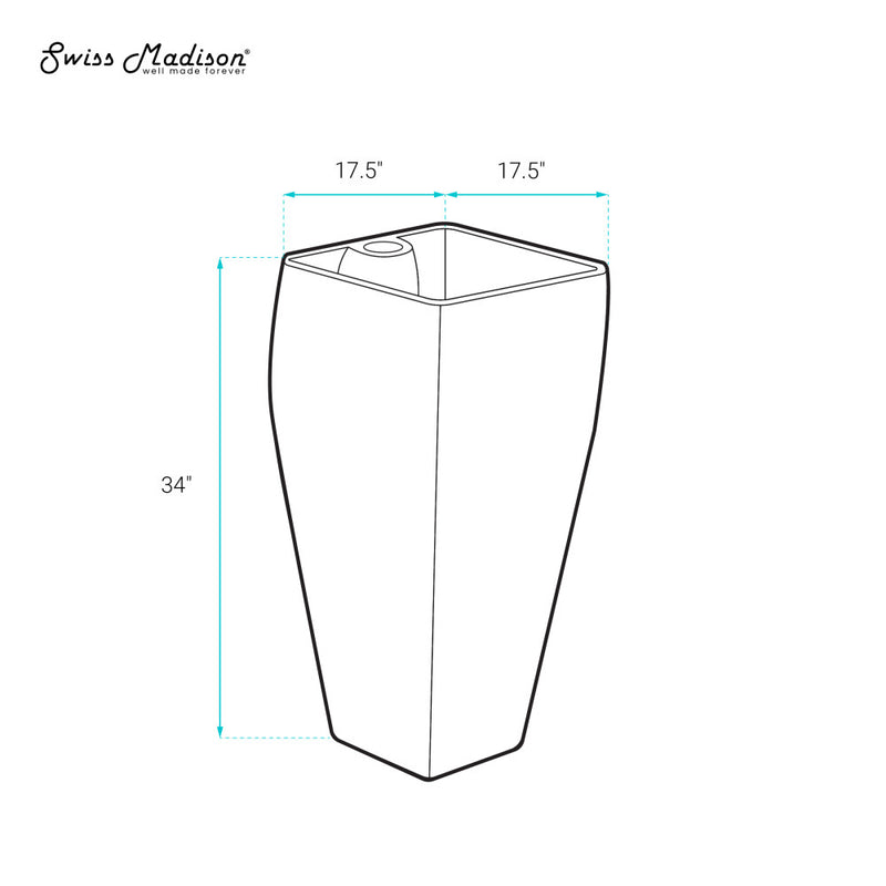 Carre One Piece Pedestal Sink