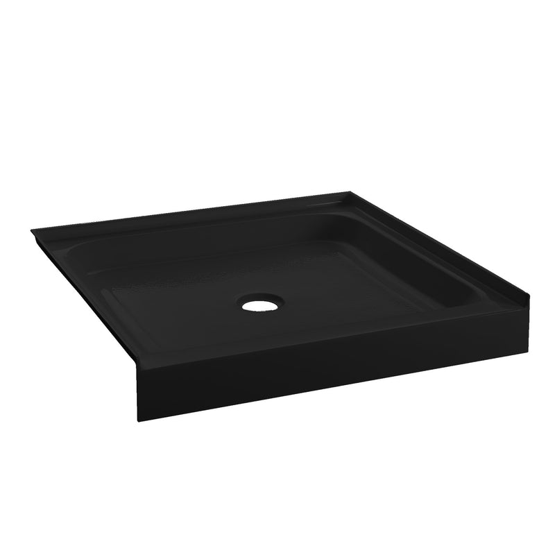 Voltaire 36" x 36" Acrylic Black, Single-Threshold, Center Drain, Shower Base