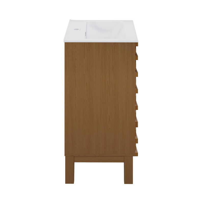 Cascade 18" Bathroom Vanity in Brown Oak