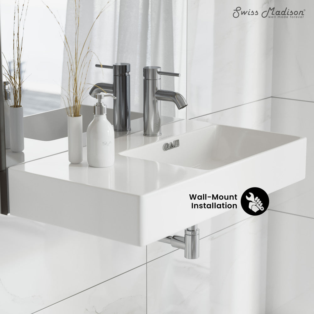 St. Tropez 30" Rectangle Wall-Mounted Sink with Right Side Faucet Mount