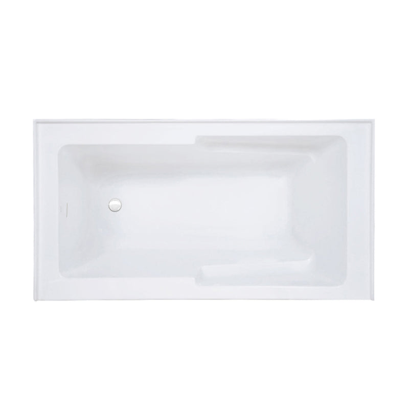 Voltaire 60 x 30 Skirted Left Drain Soaking Apron Bathtub in Glossy White with Integrated Overflow and Armrest, Drain Included