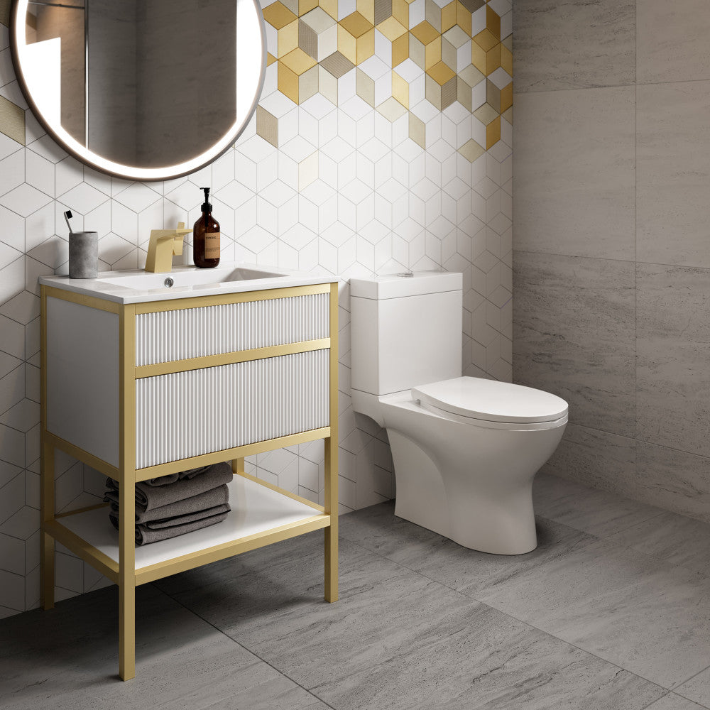 Cache 24" Freestanding Bathroom Vanity in White with Sink Top