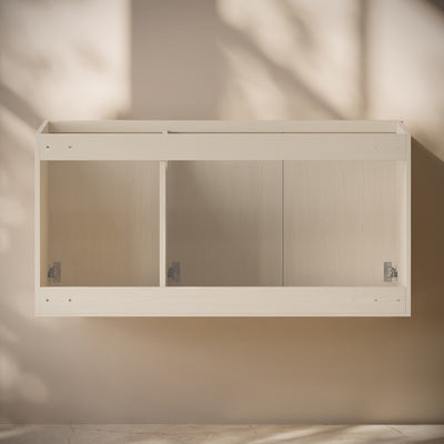 Cascade 48" Wall-Mounted Bathroom Vanity Cabinet without Top in White Oak