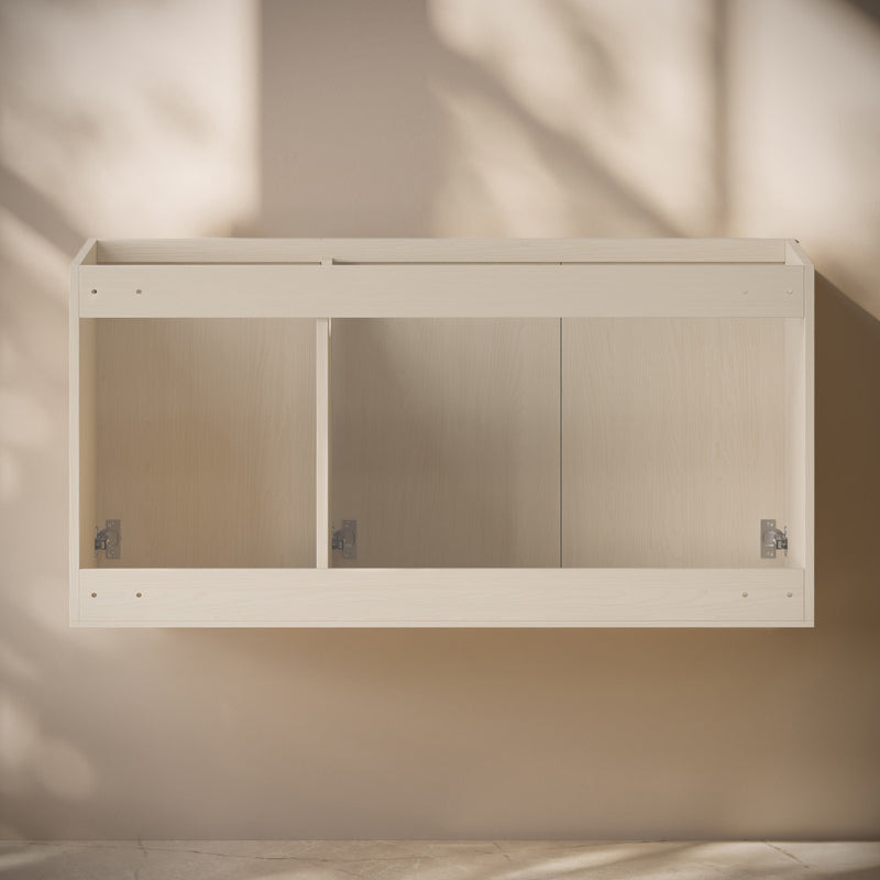 Cascade 48" Wall-Mounted Bathroom Vanity Cabinet without Top in White Oak