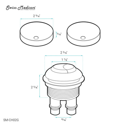 Toilet Hardware Brushed Gold (SM-1T112)