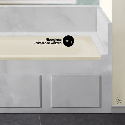 Voltaire 60" x 30" Left-Hand Drain Alcove Bathtub in Bisque