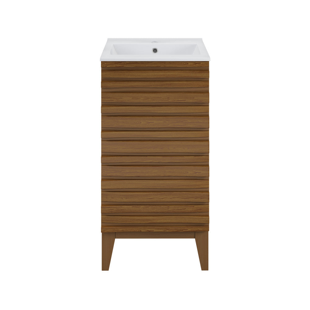 Cascade 18" Bathroom Vanity in Brown Oak