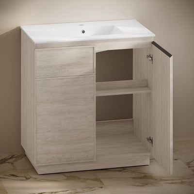 St. Tropez 36" Freestanding Bathroom Vanity in White Oak with Sink Top