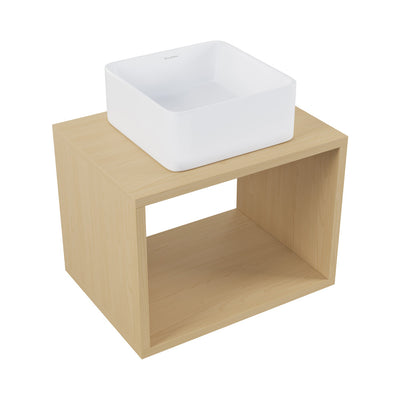 Concorde 24" Wall-Mounted Bathroom Vanity in Natural Oak with Sink Top