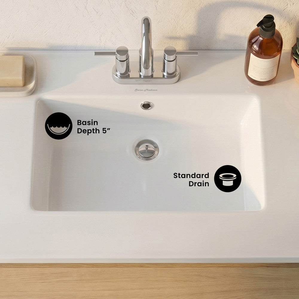 Voltaire 31 Vanity Top Sink with 3 Centerset Faucet Holes