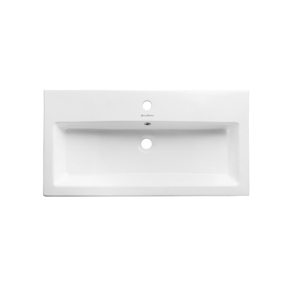 Pierre 32" Open Shelf Gold Frame Freestanding Bathroom Vanity with Sink Top