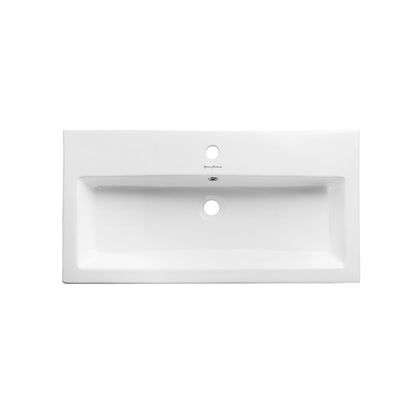 Pierre 32" Open Shelf Gold Frame Freestanding Bathroom Vanity with Sink Top
