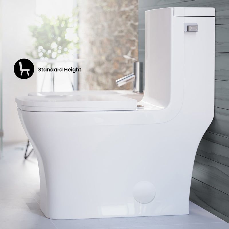 Concorde One Piece Square Right Side Flush Handle Toilet 1.28 gpf