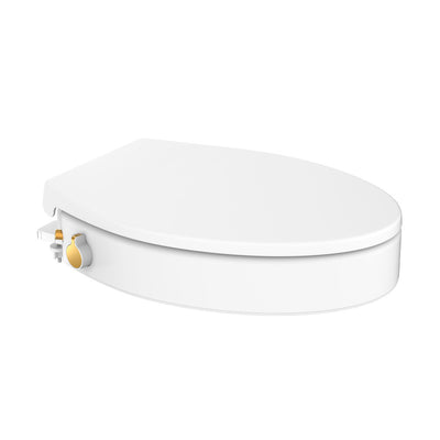Ryse 3 in. Raised Elongated Soft Close ADA Compliant Toilet Seat with Bidet in Glossy White