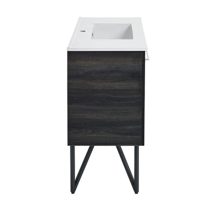 Annecy 36" Freestanding Bathroom Vanity in Black Walnut with Sink Top