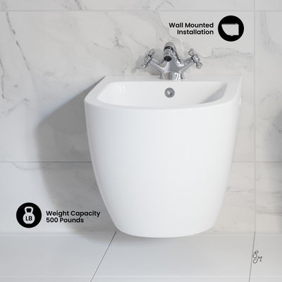 St. Tropez Wall Hung Bidet in Glossy White