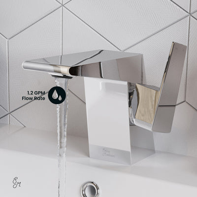 Carre Single Hole, Single-Handle, Bathroom Faucet in Chrome