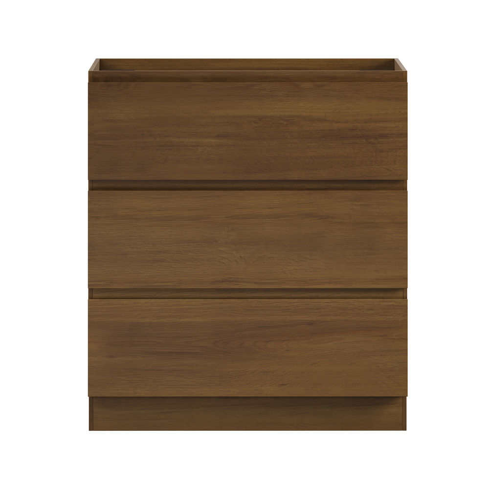 Liberte 30" Freestanding Bathroom Vanity Cabinet without Top in Brown Oak