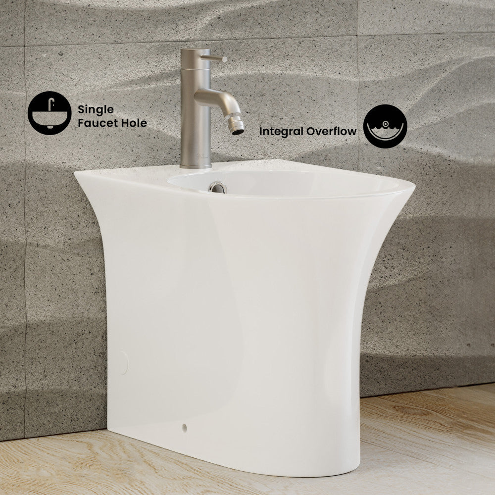 Cascade Floor Mount Classic Bidet in Glossy White