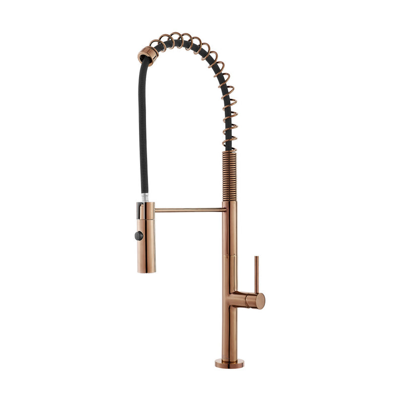 Chalet Single Handle, Pull-Down Kitchen Faucet in Rose Gold