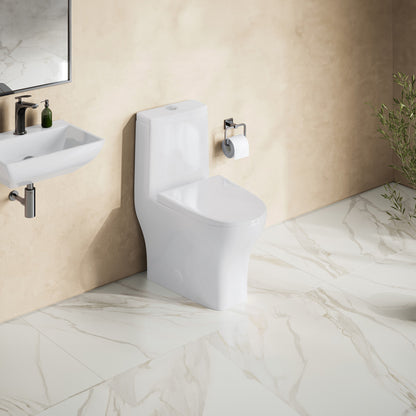 Sublime II One-Piece 10" Rough-in 1.1/1.6 GPF Dual Top Flush Round Compact Toilet in Glossy White (6 - Pack)