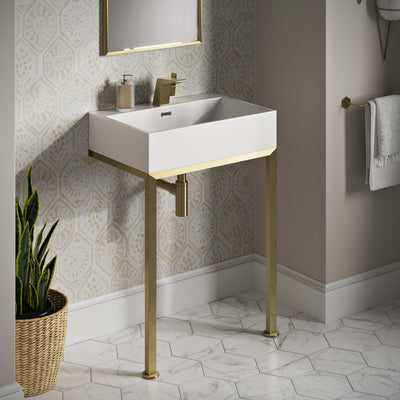 Concorde 24" Rectangle Console Sink with Brushed Gold Legs