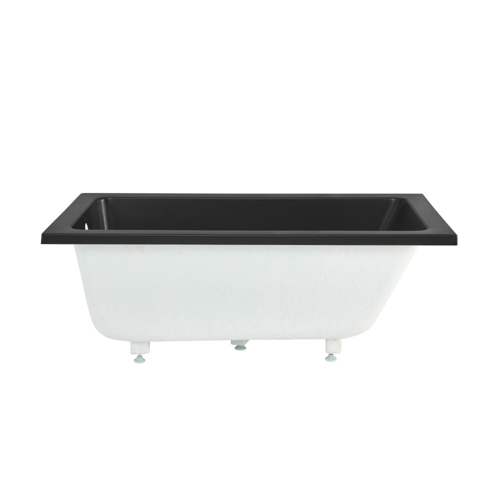 Voltaire 54" x 30" Reversible Drain Drop-In Bathtub in Matte Black