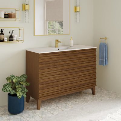 Cascade 48'' Bathroom Vanity in Brown Oak