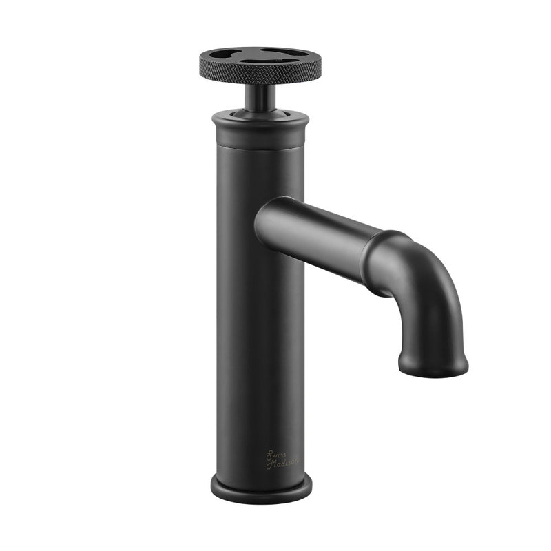 Avallon Single Hole, Single-Handle Wheel, Bathroom Faucet in Matte Black