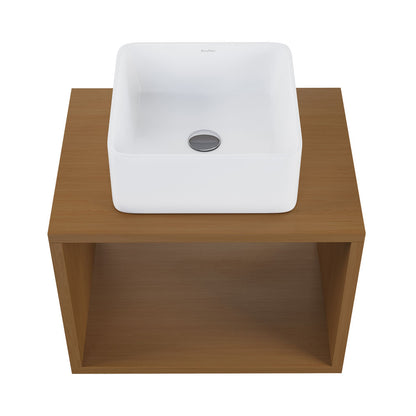 Concorde 24'' Wall-Hung Vanity In Brown Oak