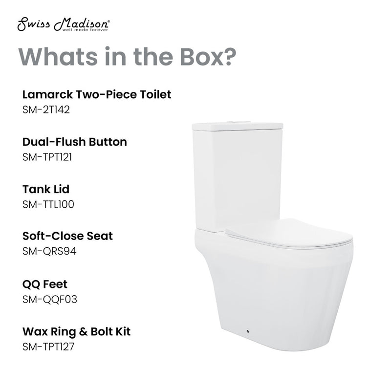 Lamarck Two-Piece Elongated Toilet Dual-Flush 1.1/1.6 gpf