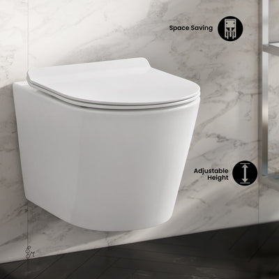 Swiss Madison Well Made Forever SM-WK465-01C - Calice Wall-Hung Round Toilet Bundle, Glossy White