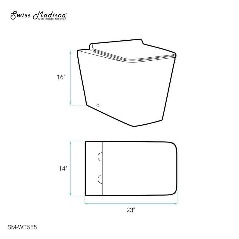 Concorde Back-to-Wall Square Toilet Bowl