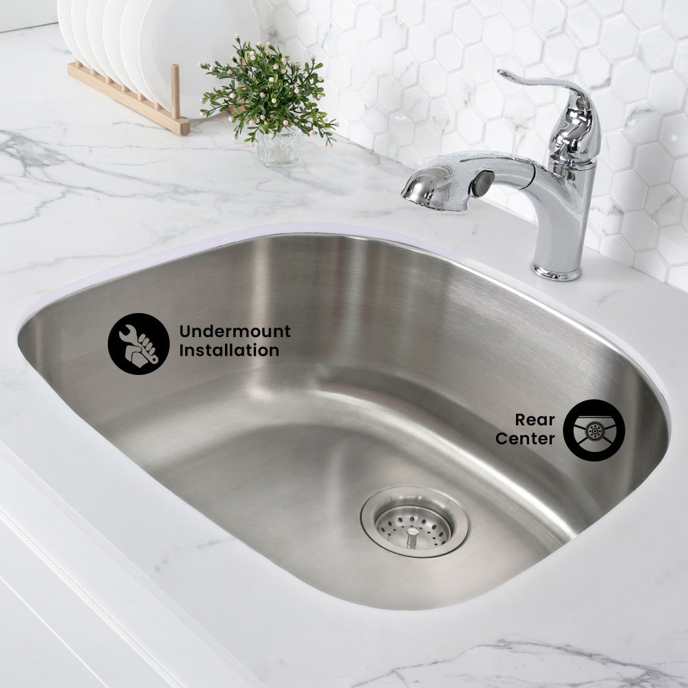Toulouse 23 5/8 x 21 Stainless Steel, Single Basin, Undermount Kitchen Sink