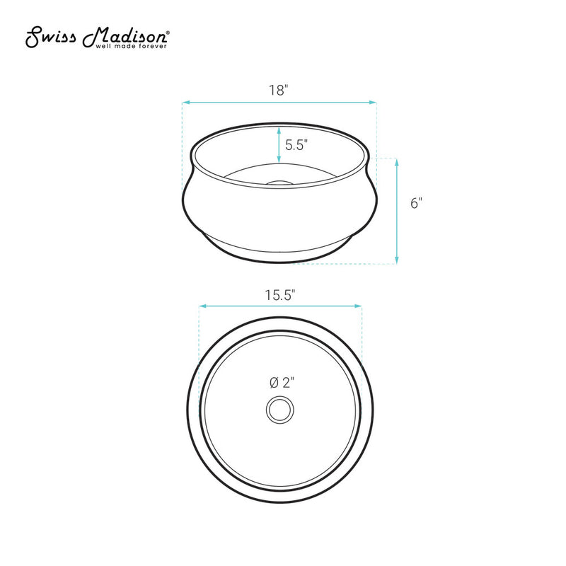 Lisse 17.5" Round Concrete Vessel Bathroom Sink in Dark Grey