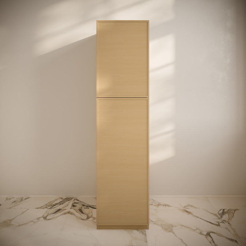 St. Tropez 15 x 15 x 60 Freestanding Linen Cabinet in Natural Oak