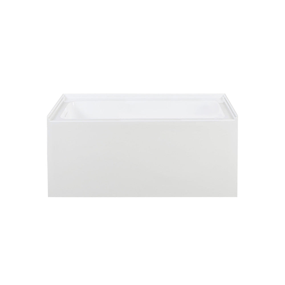 Voltaire 48 x 32 Skirted Left Drain Soaking Apron Bathtub in Glossy White with Integrated Overflow, Drain Included