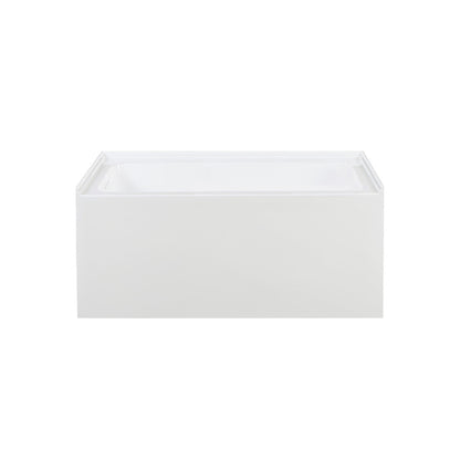 Voltaire 48 x 32 Skirted Left Drain Soaking Apron Bathtub in Glossy White with Integrated Overflow, Drain Included