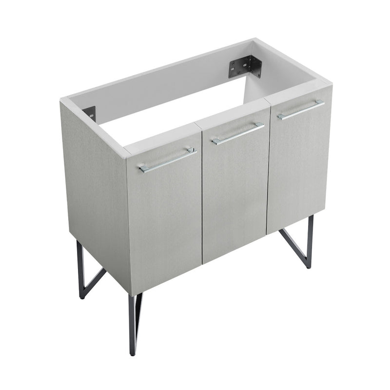 Annecy 36" Bathroom Vanity in Brushed Grey - Cabinet Only