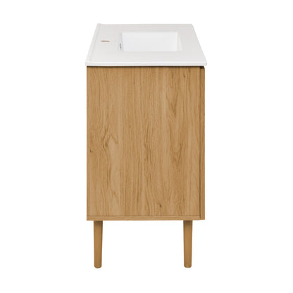 Bron 36" Freestanding Bathroom Vanity in Golden Oak with Sink Top