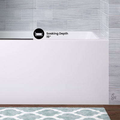 Voltaire 54 x 30 Skirted Left Drain Soaking Alcove Bathtub in Glossy White