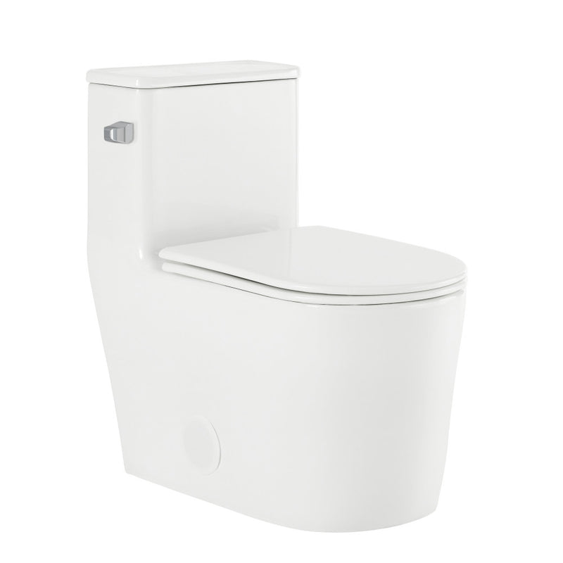 Liberte One-Piece 12" Rough-in 1.28 GPF Left-Hand Flush Elongated ADA Toilet in Glossy White