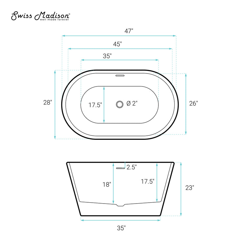 Claire 48" Freestanding Bathtub